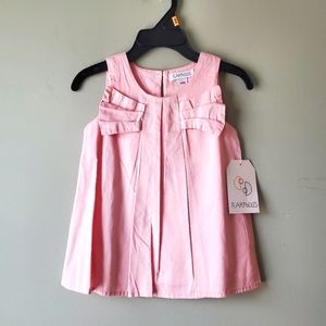 Flapdoodles Baby Girl Pink Bow Front Dress Size 12 mths